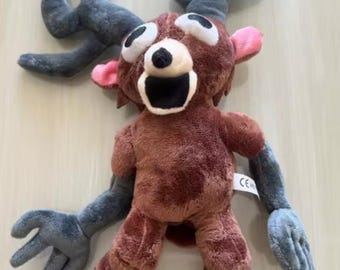 Funny Reindeer Plush Toy – Oversized Antlers, Cuddly Stuffed Animal, Woodland Creature Decoration