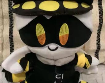 Black Yellow Robot Plush Toy – Sci-Fi Stuffed Doll, Gamer Character 25cm