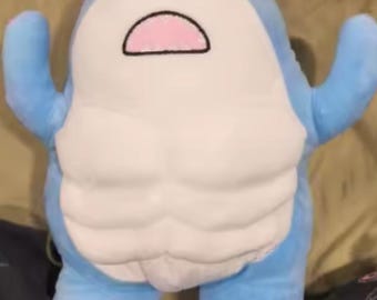 Funny Shark Plush Toy – Chubby Belly Stuffed Animal, Kawaii Ocean Gift 35cm