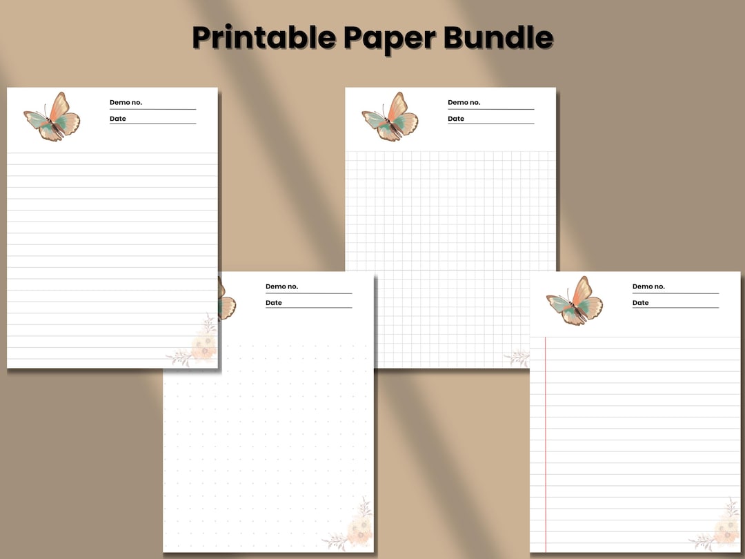 Printable Lined Dot Grid Paper Bundle (A4 A5 Letter) (PDF) - Etsy