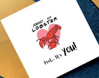 Tarjeta imprimible "Eres mi langosta", tarjeta divertida de aniversario de la serie Friends, lindo regalo romántico para novio/esposo, tarjeta cuadrada de descarga digital
