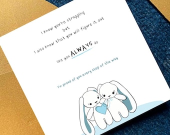 Tarjeta de ánimo imprimible, regalo de apoyo para la salud mental, tarjeta "Estoy orgulloso/a de ti", "Pensando en ti", tarjeta de condolencias para un amigo/a, tarjeta para momentos difíciles