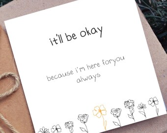 Printable Thinking of You Card Mental Health Support Encouragement Card Sympathy Support Gift for Friend Instant Download