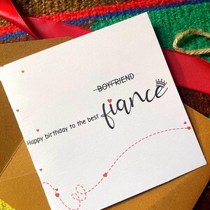 Tarjeta de cumpleaños imprimible para novio prometido de novia Feliz cumpleaños romántico para el mejor prometido Tarjeta de amor Descarga instantánea PDF imagen 2