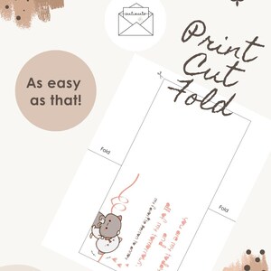 May include: A printable greeting card with the words "Print, Cut, Fold" in brown script. The card features a cartoon illustration of two cats and the text "You are my today and all of my tomorrows. My favorite person to annoy."