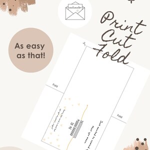 Puede incluir: Un dise&ntilde;o de tarjeta de felicitaci&oacute;n imprimible con las palabras "Imprimir, Cortar, Doblar". La tarjeta incluye el texto "Solo quer&iacute;a recordarte que significas..." y "&iexcl;As&iacute; de f&aacute;cil!" El dise&ntilde;o presenta una paleta de colores neutros.
