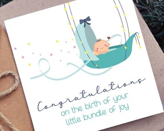 Tarjeta imprimible para bebé niño, tarjeta de felicitación para recién nacido, regalo para baby shower, bienvenida al bebé, tarjeta "Es un niño", descarga instantánea
