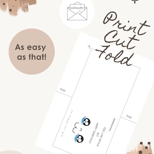 May include: A printable greeting card template featuring the text Print Cut Fold and As easy as that! The card design includes two cartoon faces with blue tears and the text AAAAAHHH... FEEL LIKE CRYING BUT HAPPY TEARS ONLY so happy for you.