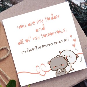Paquete de tarjetas de amor imprimibles, conjunto de lindas tarjetas de San Valentín, paquete de tarjetas de aniversario para novio, esposo o novia, descarga digital de amor kawaii imagen 9