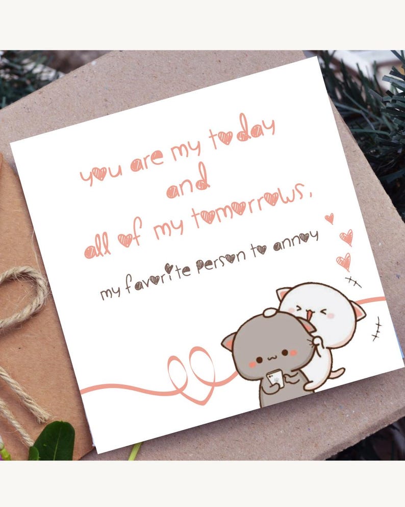 Paquete de tarjetas de amor imprimibles, conjunto de lindas tarjetas de San Valentín, paquete de tarjetas de aniversario para novio, esposo o novia, descarga digital de amor kawaii imagen 9