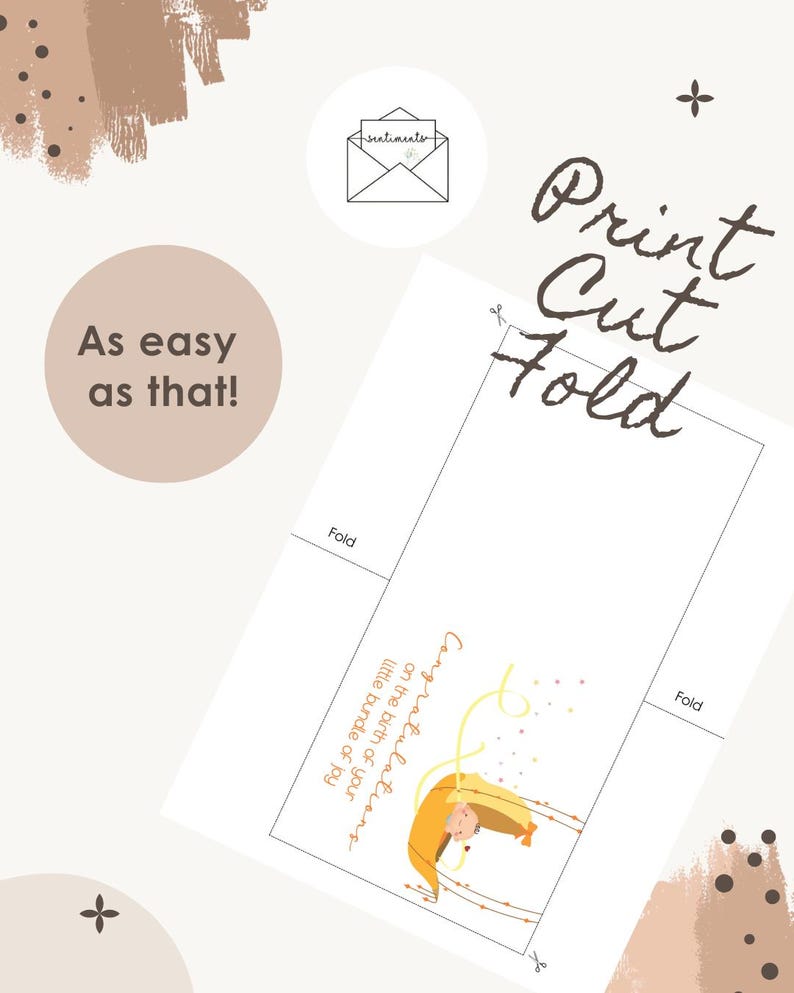 Printable New Baby Card Gender Neutral Baby Congratulations Card Newborn Baby Shower Card Instant Download image 3