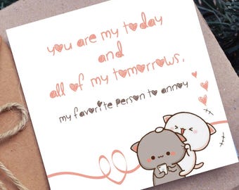 Printable Cute Love Card for Boyfriend Girlfriend Funny Romantic Card Anniversary Card Husband Wife Card Instant Download cute bears card