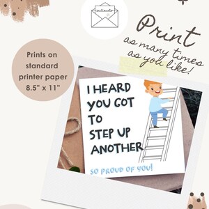 Printable Proud of You Card Congratulations on promotion Card Instant Download well done card new job card you did it card Graduation card image 2