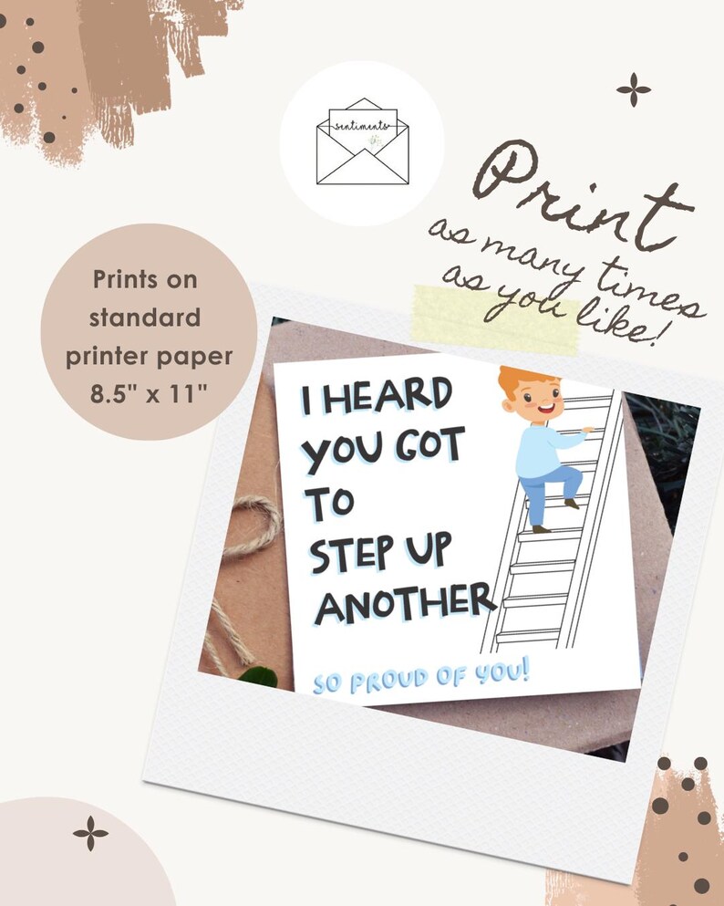 Printable Proud of You Card Congratulations on promotion Card Instant Download well done card new job card you did it card Graduation card image 2