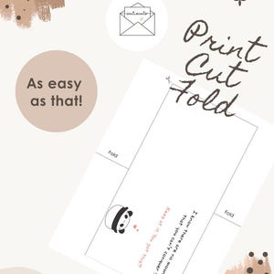 May include: A printable greeting card design with a panda illustration and the text "I know there are no mountains that you can't conquer!!!" and "Keep at it. You got this!!!". The card also features the words "Print Cut Fold".