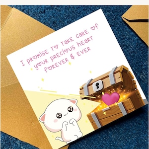 Paquete de tarjetas de amor imprimibles, conjunto de lindas tarjetas de San Valentín, paquete de tarjetas de aniversario para novio, esposo o novia, descarga digital de amor kawaii imagen 6
