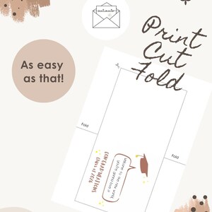 May include: A graduation card with the words "Print, Cut, Fold" in brown script. The card includes the text "Congratulations Class of 2026" and "Welcome to the new world, you're gonna love it". The phrase "As easy as that!" is also present.