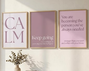 Feminine Affirmation Wall Art Printable | Minimalist Quote Poster | Keep Going Motivational Print | Soft Aesthetic Room Decor
