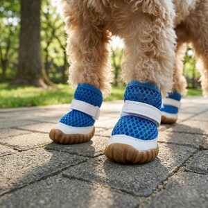 Scarpe per cani in rete traspirante, stivali estivi per cani, scarpe antiscivolo per animali domestici, scarpe da esterno per cani di piccola taglia, protezioni per le zampe dei cuccioli, scarpe da ginnastica leggere per cani immagine 9