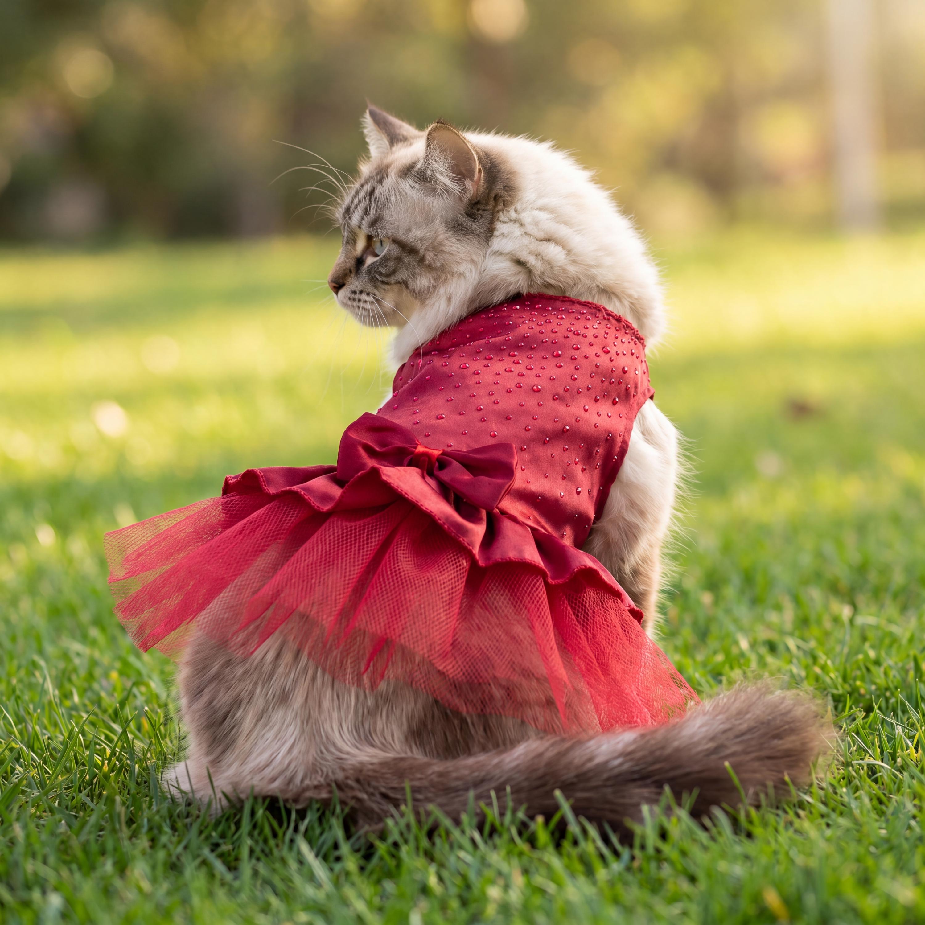 Princess Cat Dress, Tulle Pet Outfit, Fancy Kitty Tutu, Birthday Wedding Pet Costume