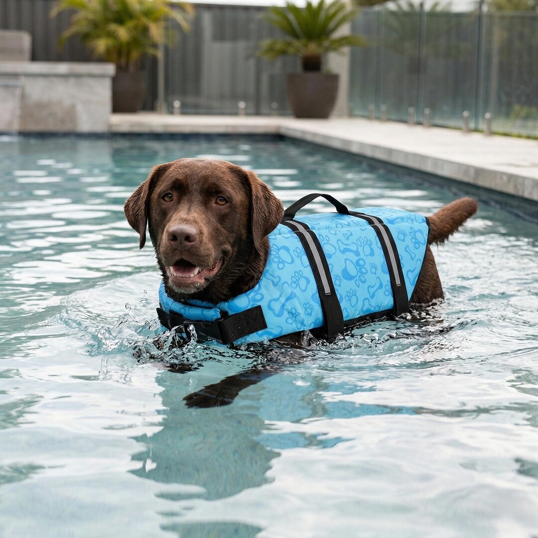 Dog Life Jacket, Pet Safety Swim Vest, Adjustable Buoyancy Floatation ...