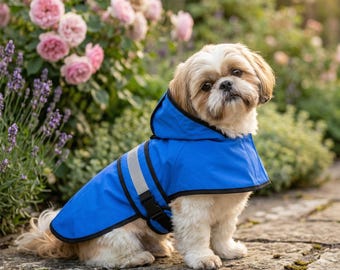 Impermeabile per cani, giacca riflettente per animali domestici, cappotto con cappuccio per cuccioli da esterno