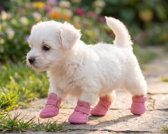 Kleine Hundestiefel, Anti-Rutsch-Pfotenschutz, wasserdichte Haustierschuhe, Polyester-Material