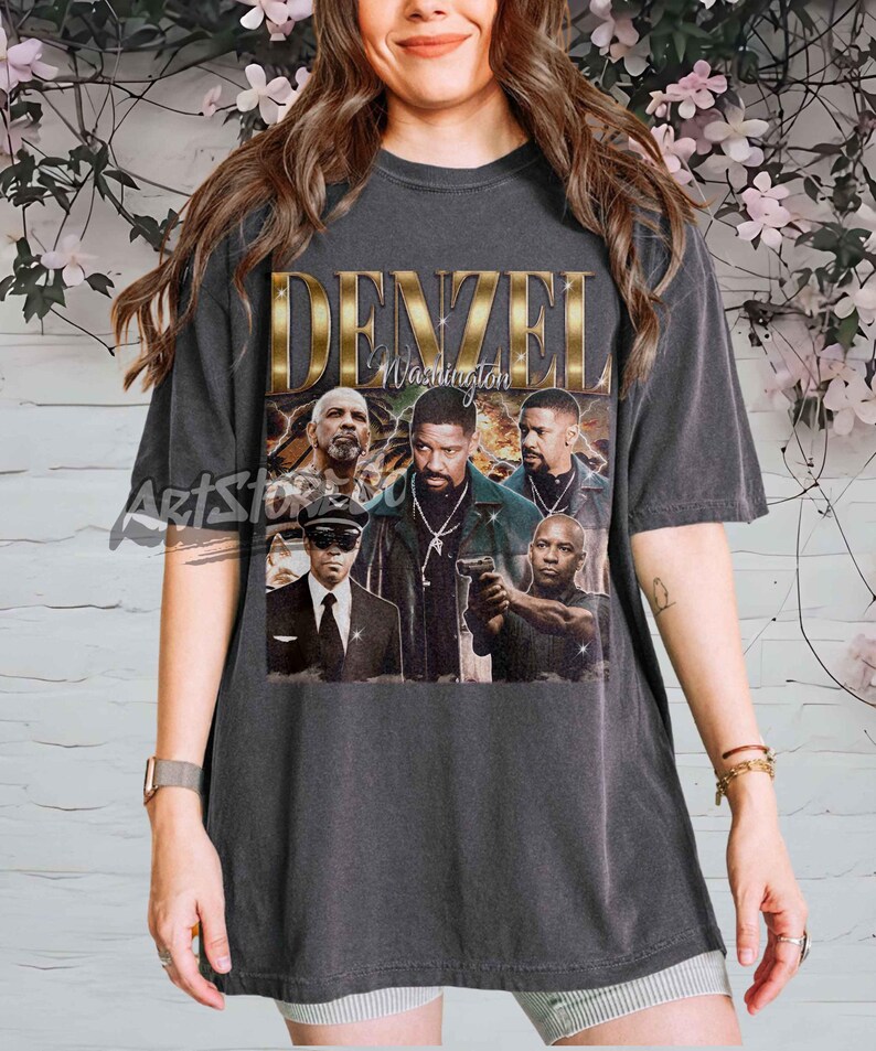 Denzel Washington Vintage Movie Poster T-shirt, Retro Graphic Tee - Etsy