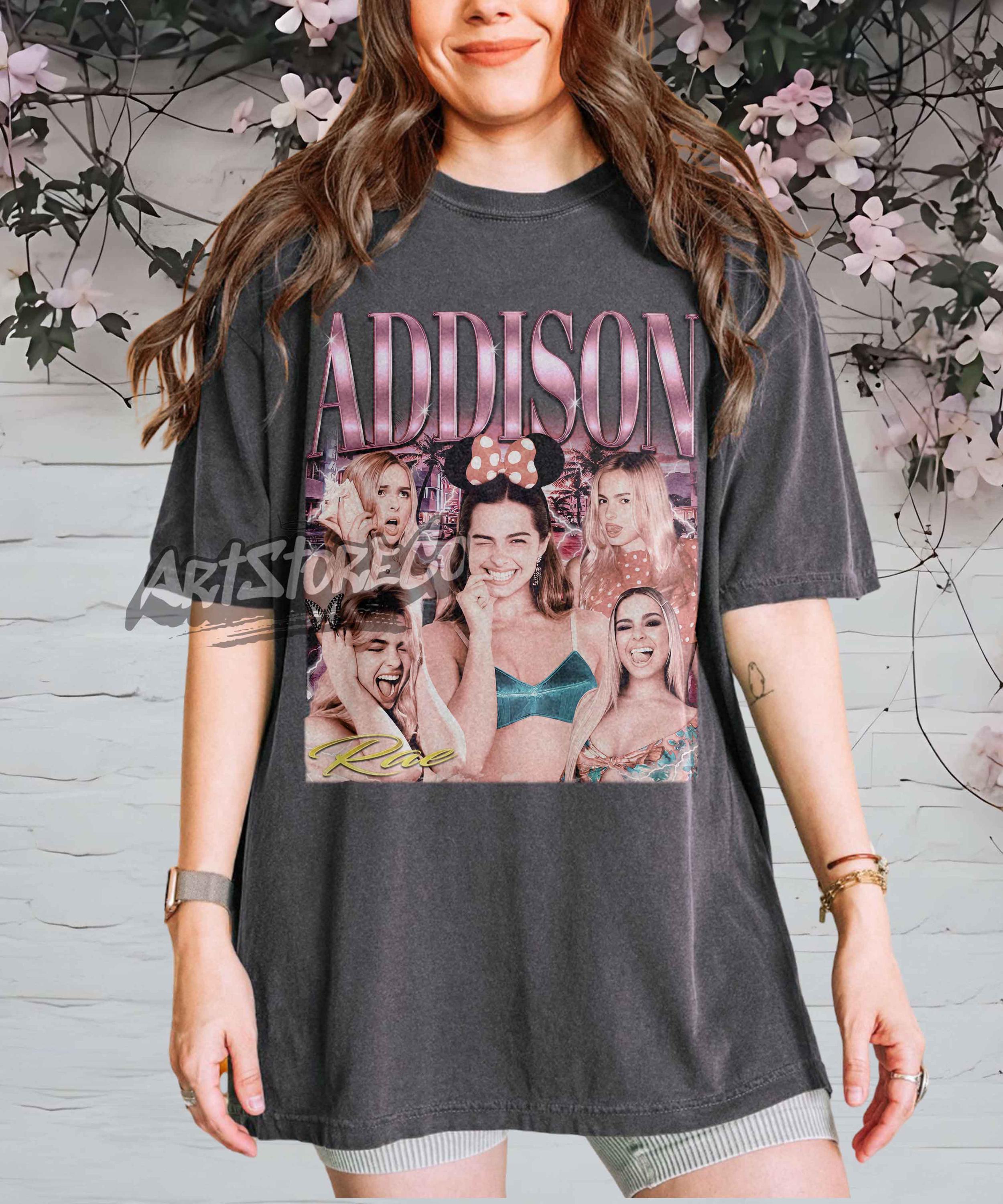 Addison Rae Vintage Collage Graphic Tee, Retro Pop Culture Apparel - Etsy