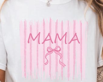 Mama Bow PNG, Kokette Mama Shirt Design, Trendige Mama Grafik, Mutterschaft Zitat PNG, Sublimations Mama Shirt Design