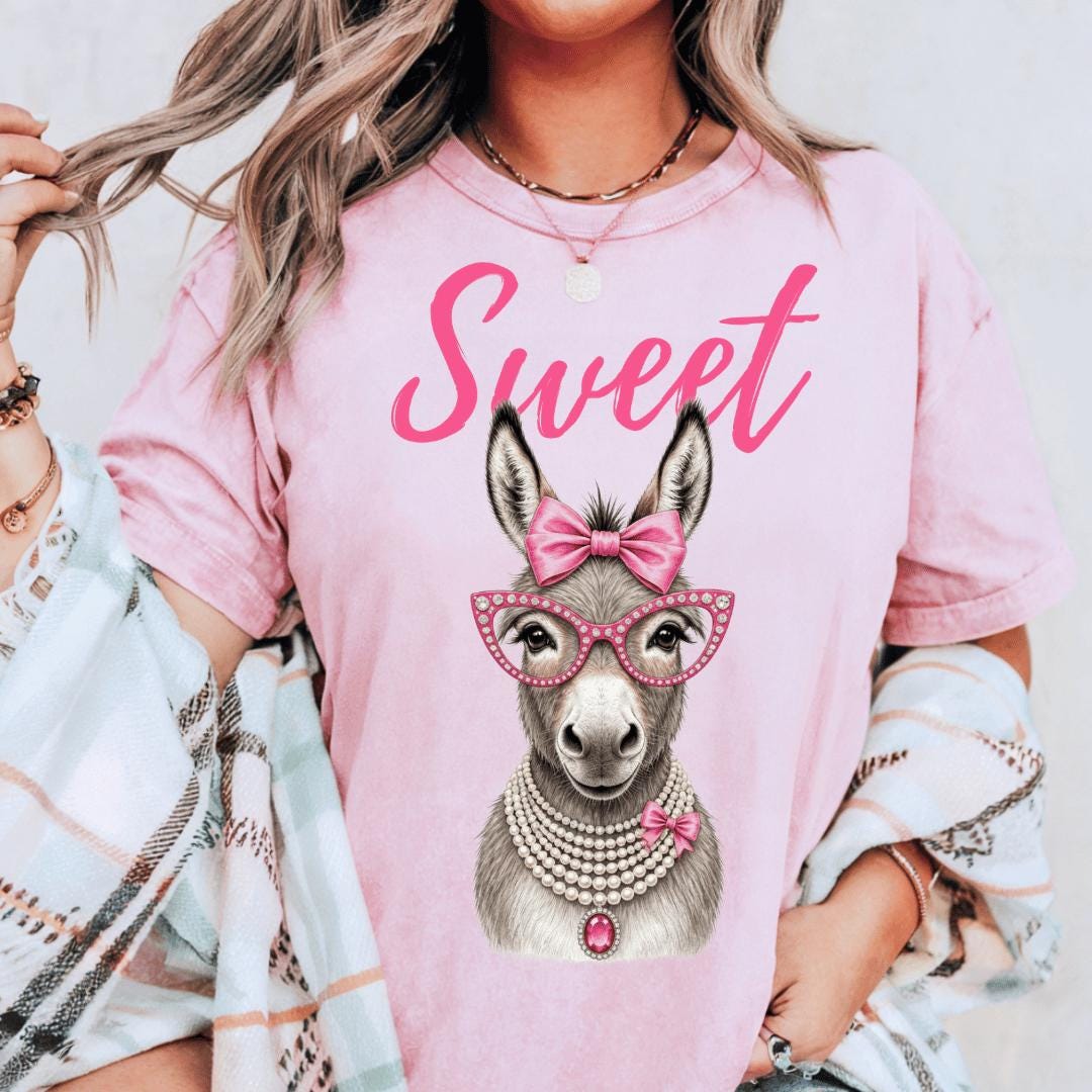 Pink Denkat Sweet Donkey PNG, Cute Coquette Donkey Png, Boutique Girly Design, Pink ...
