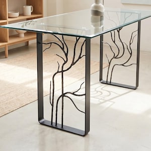 Hand Forged Tree Branch Table Base,Custom Dining Table Base,Sculptural Metal Furniture,Organic Modern Table Legs,Artisan Steel Base