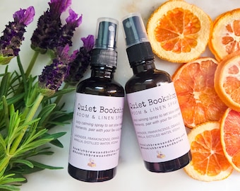 Quiet Bookshop Room/Linen Spray | Calming Lavender & Vanilla Home Fragrance | Cozy Aromatherapy Mist