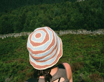 Adult Crochet Bucket Hat | Long Wave Sun Hat | M