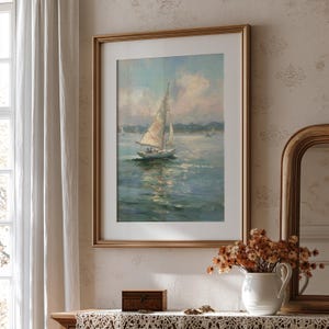 Sailboat Wall Art, Coastal Seaside Print, Hamptons Decor, Quiet Luxury Art (Digital Download) image 13