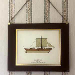 Komet - 1812 | Vintage fartygsillustration | Inramat maritimt tryck