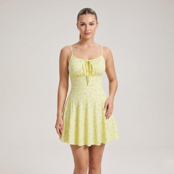 cute flowy casual dresses Floral Mini Dress, Spaghetti Strap, Summer Wear long flowy summer dresses