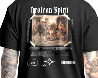 TYROLEAN SPIRIT Art Tee | Alpine Roots, Mountain Lore | Vintage Neoclassic Masterpiece | Dark Academia Heritage Shirt | European Folk Art