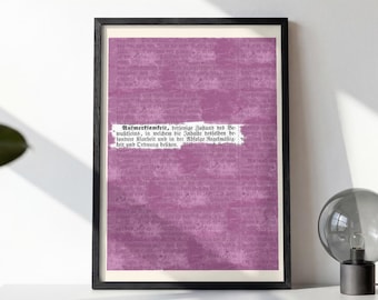 Attention Definition Poster Digital Download | Vintage Lexicon Print Purple | Aesthetic Wall Decor | Gift Psychology Gen Z Decor