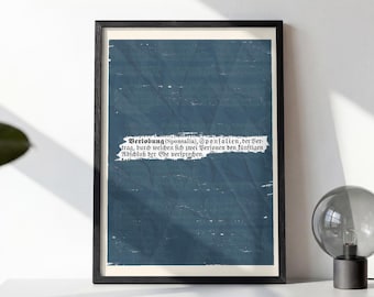 Vintage Engagement Definition Poster | Engagement Gift for Couples | Sponsalia Print Digital Download | Modern Gen Z Boho Wedding Decor