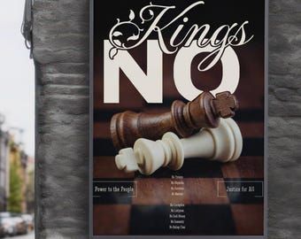 No Kings Digital Protest Sign| Fight Oligarchy Wall Art | Power to the People Printable | Social Justice Poster| Activism & Resistance Decor
