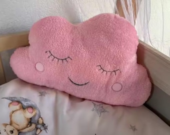 Roze wolk pluche kussen | Schattig slaapwolkkussen | Zachte kinderkamerdecoratie | Kawaii knuffel | Cadeau kraamcadeau 11 cm
