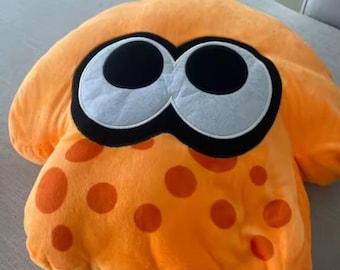 Oranje octopus pluche kussen | Knuffel Kawaii zeedieren, kussen Big Eyes