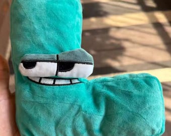 Schattige pluche speelgoedletter 'L' | Zacht gevuld kussen met alfabet | Brief pluche grappig gezicht | Kinderkamerdecoratie | Educatief cadeau 23 cm