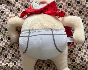 Captain Underpants-knuffel – zacht gevulde pop met rode cape – stripfiguur 22 cm