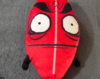 Grappig rood pluche blad | Angry Face-knuffel | Leuke rare knuffel | Zachte meme-pluche | Uniek cadeau voor verzamelaars 25 cm
