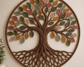 Crochet Tree of Life Pattern PDF | Beginner Wall Art Crochet Pattern | Tree Wall Hanging Design | Easy Crochet Wall Decor