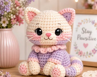 Crochet Cat Pattern PDF | Amigurumi Cat Lily | Baby Shower Gift, Cute Plush Toy, Wedding Party Present