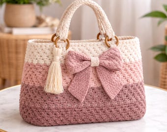 Textured Tote Bag PDF | Crochet Handbag Pattern | Beginner Shoulder Bag Tutorial | Easy DIY Purse Pattern