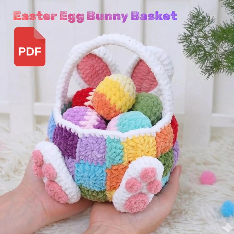 Easter Egg Crochet Pattern | Crochet Egg Bunny Basket Decor | Amigurumi ...